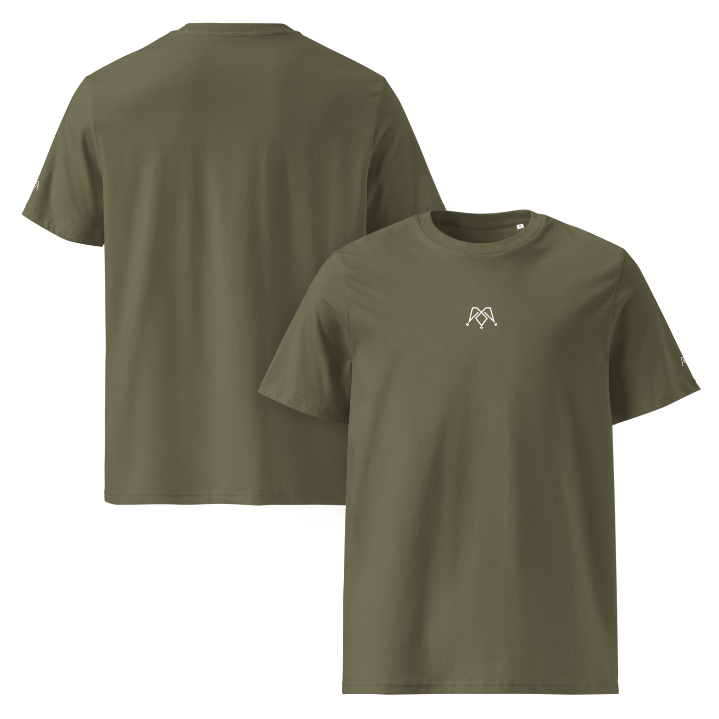 Army green unisex organic tee