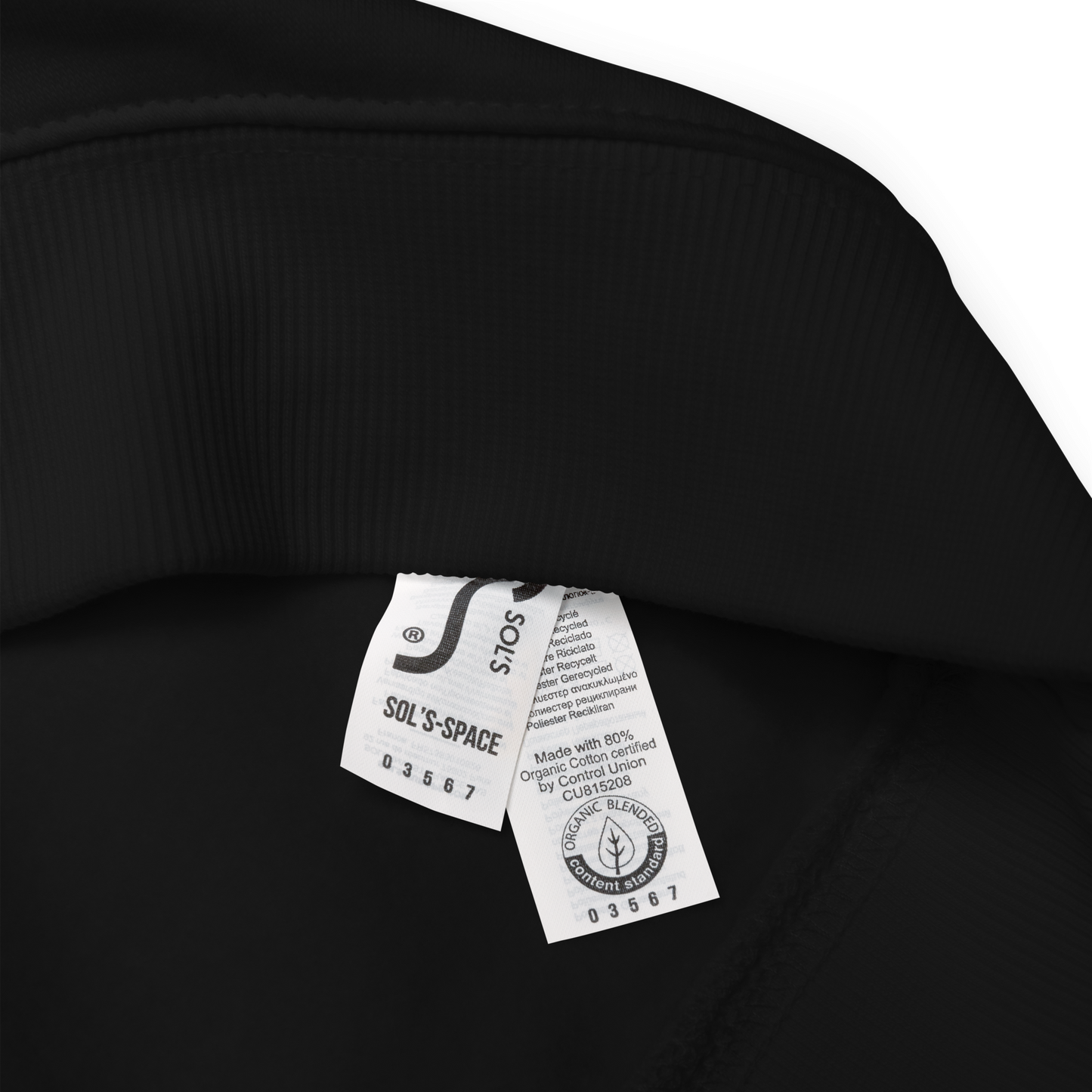 Black unisex organic sweatshirt